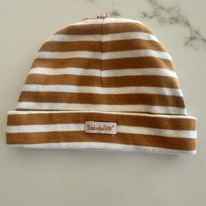 Timberland Infant Brown & White Striped Beanie